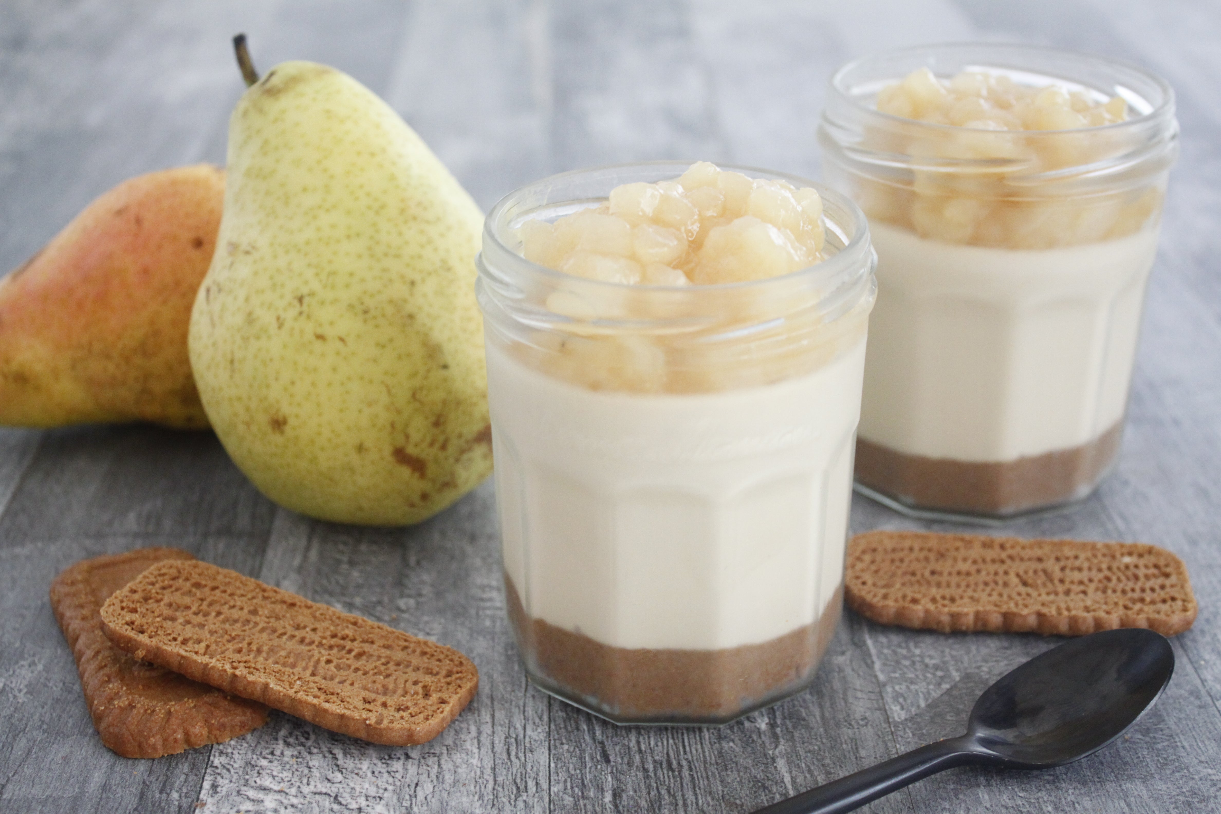 Cheesecake praliné, spéculoos, poire Cheesecake praliné, spéculoos, poire